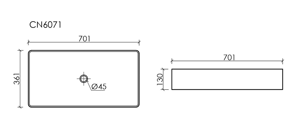 Раковина накладная Ceramica Nova Element CN6071MB черный матовый