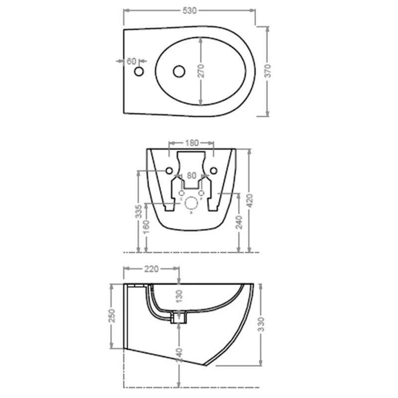 Подвесное биде ArtCeram File 2.0 FLB001 01 30 белый