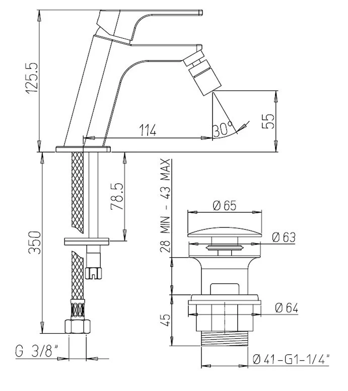 Смеситель для биде Paini Atacama WWCR306SR хром