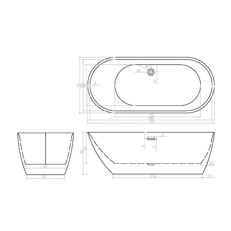 Акриловая ванна Cerutti Spa Como CT9904 черный