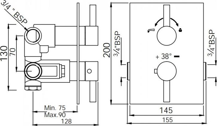 Термостат для ванны Jaquar Florentine FLR-CHR-5671, хром