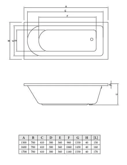 Акриловая ванна C-Bath Rea CBQ002002 белый