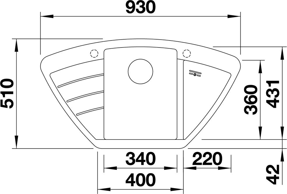 Кухонная мойка Blanco Zia 9 E 518950 тёмная скала