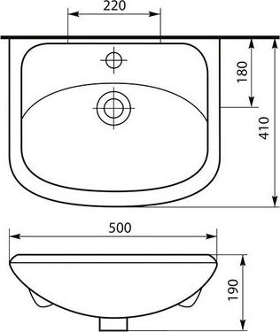 Раковина Corozo Уют 50 SD-00000371, белый