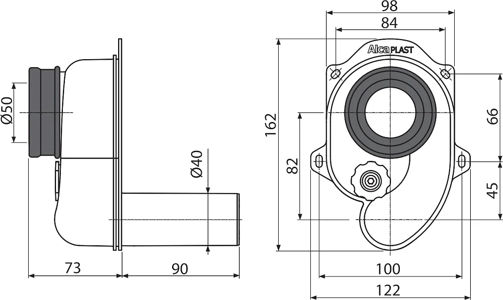 Сифон для писсуара AlcaPlast AG210901240 белый