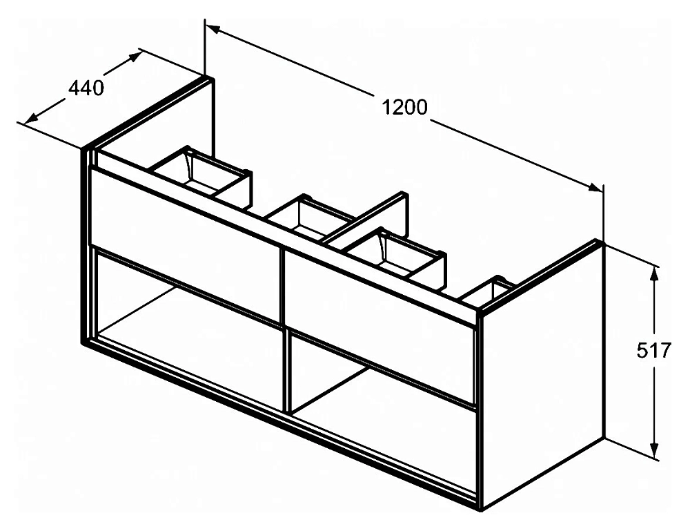 Тумба под раковину Ideal Standard Connect Air E0829EQ белый, серый