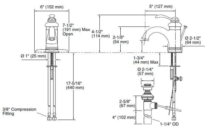 Смеситель для раковины Kohler Fairfax K-12182-CP хром