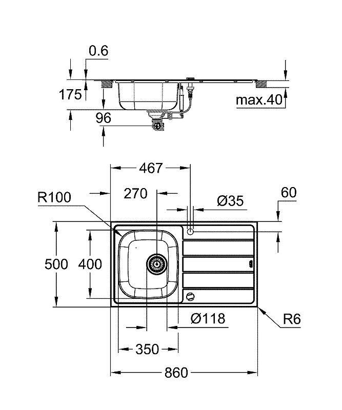 Кухонная мойка со смесителем Grohe K200 31562SD1 нержавеющая сталь