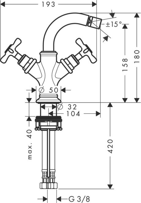 Смеситель для биде Axor Montreux 16520300, красное золото