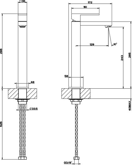 Смеситель для раковины Gessi Rettangolo 11922#299, черный матовый