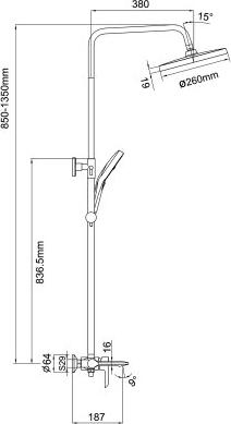 Душевая стойка со смесителем Gappo G03-6 G2403-6