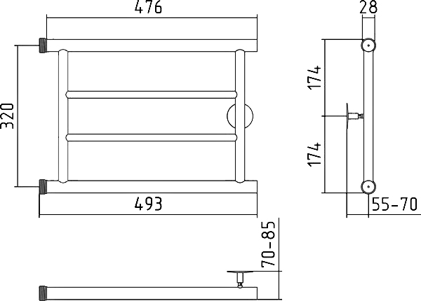 Полотенцесушитель водяной Стилье Минор 32x50 П