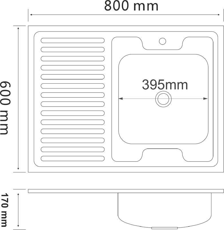 Кухонная мойка РМС MG6-8060R, хром