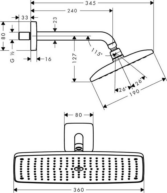 Верхний душ Hansgrohe Raindance E Air 27371000