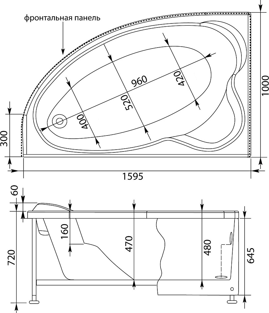 Экран Aquanet Sarezo 160 L