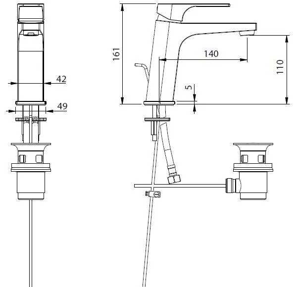 Смеситель для раковины M&Z Marina MAR00200 хром