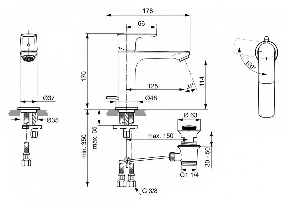 Смеситель для раковины Ideal Standard Connect Air A7013AA хром