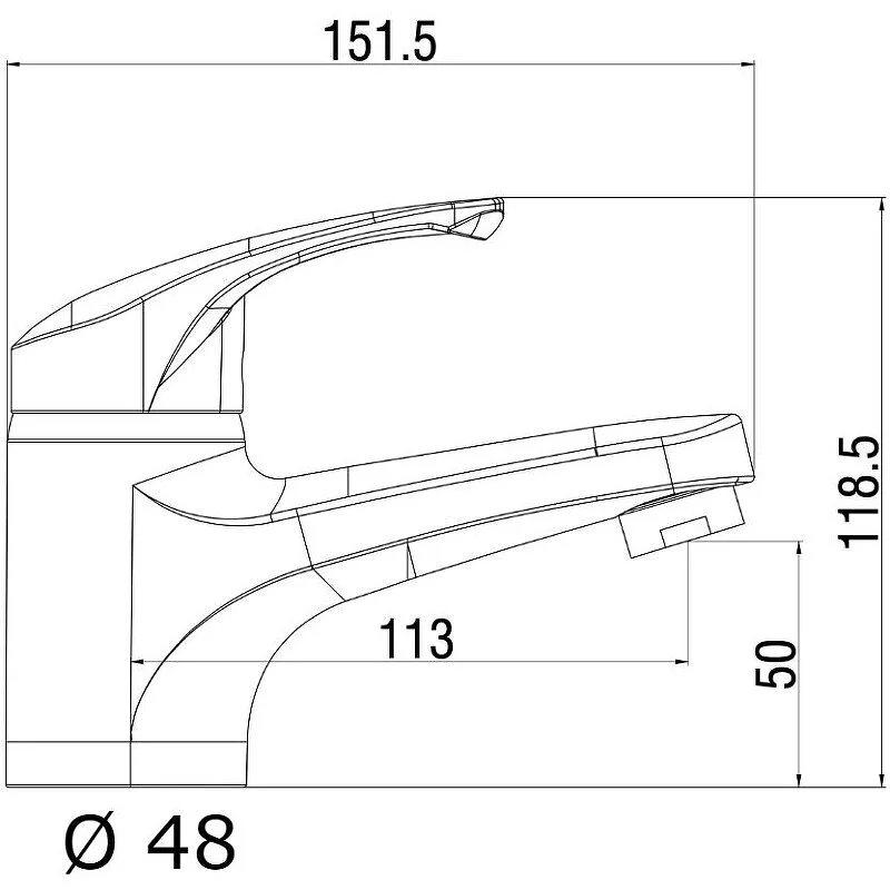 Смеситель для раковины OneLife P11-021cr хром