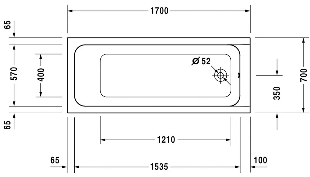 Акриловая ванна Duravit D-Code 170х70 700098000000000 белый