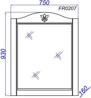 Зеркало Aqwella Франческа FR0207 75 см, белое