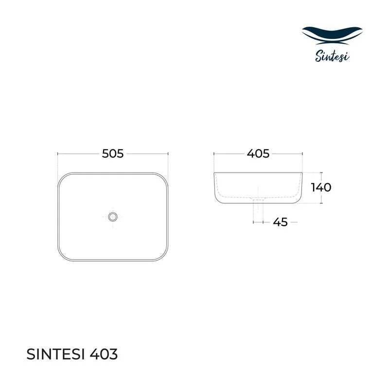 Раковина накладная Sintesi SIN-LVB-APP-403 белый