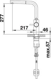 Смеситель Blanco Evol-S Volume 525213 нержавеющая сталь UltraResist ручка слева