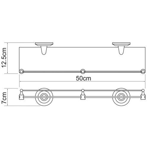 Полка WasserKRAFT Rhein К-6200 K-6244 хром