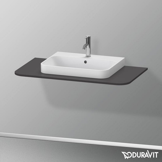 Столешница Duravit Happy D.2 Plus HP031E08080 с одним вырезом, графит матовый