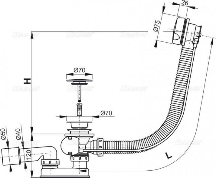 Слив-перелив AlcaPlast A51BM