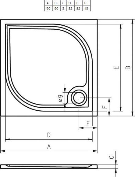 Панель для душевого поддона Riho Kolping 90x90 209325