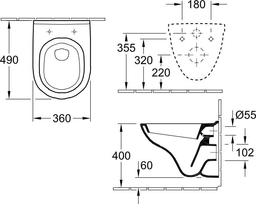 Подвесной унитаз Villeroy & Boch O Novo 5688H101 alpin