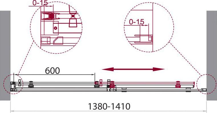 Душевая дверь в нишу BelBagno ACQUA-BF-1-140-C-Cr хром