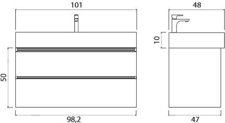 Тумба под раковину Creto Scala 100 3-1079W, белый глянец