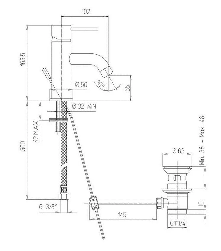 Смеситель для раковины Paini COX 78CR211 хром