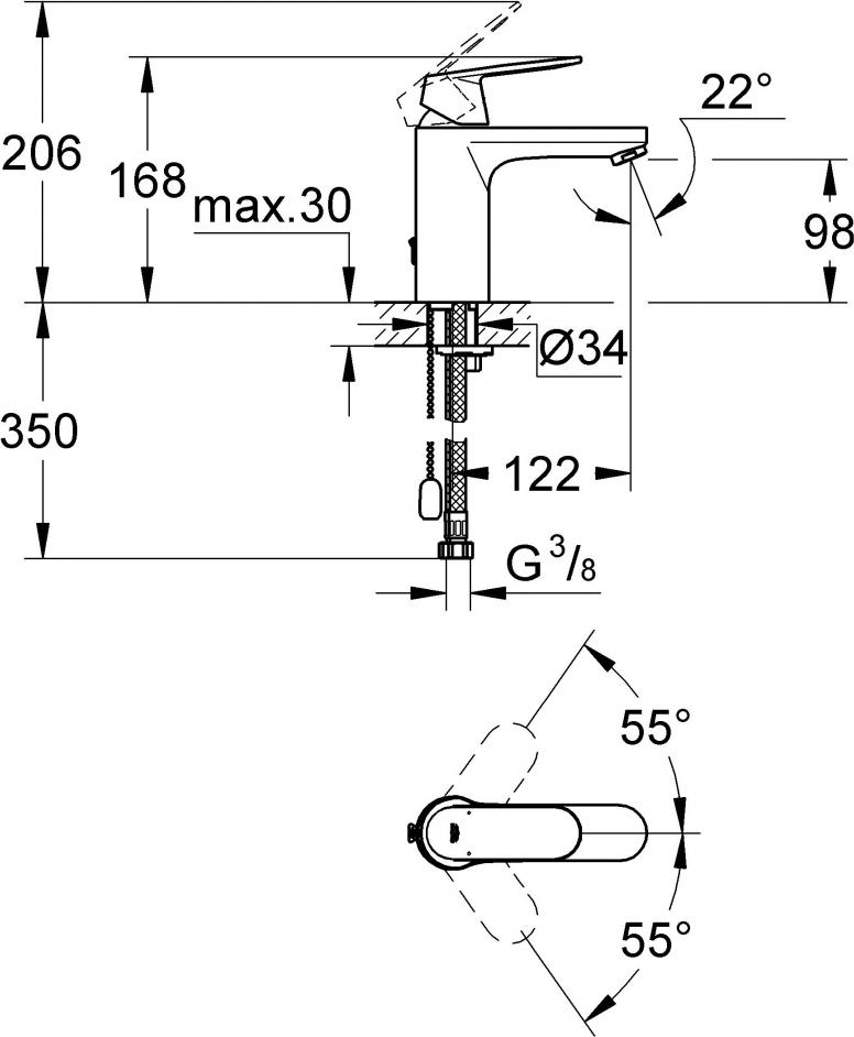 Смеситель Grohe Eurosmart Cosmopolitan 23326000 для раковины