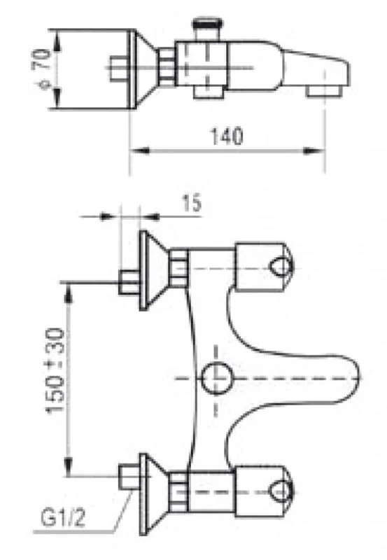 Смеситель для ванны с душем Osgard Vassen 52326 хром