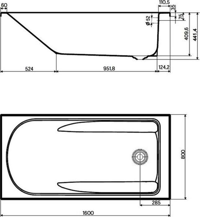 Акриловая ванна с ручками KOLO Comfort Plus XWP1461000