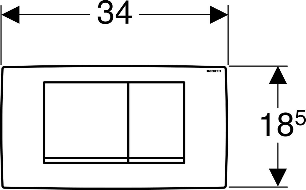 Кнопка смыва Geberit Twinline 30 115.899.KH.1, хром