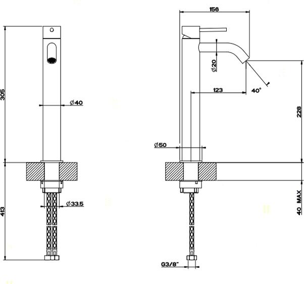 Смеситель для раковины Gessi 316 Flessa 54009#239, steel brushed