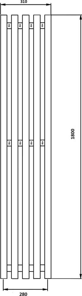 Полотенцесушитель водяной Secado Бергамо 5К 1800/280 4673739200964, черный матовый