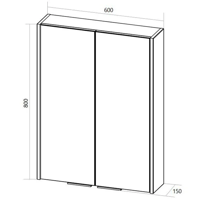 Зеркальный шкаф 1MarKa Gaula У92541 черный