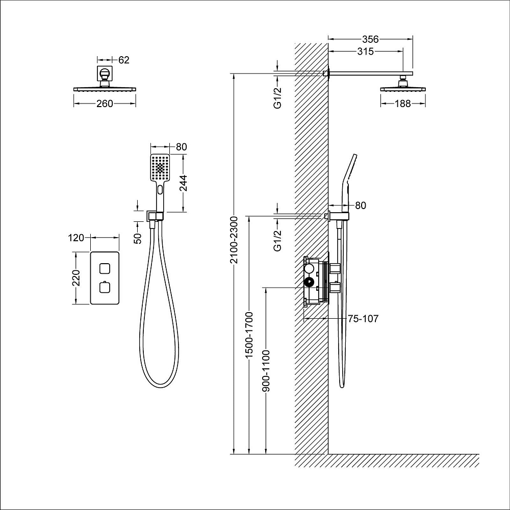 Душевая система Timo Petruma SX-5059/03SM черный