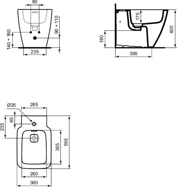 Напольное биде Ideal Standard Strada II T296901