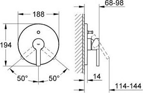 Смеситель Grohe Lineare 19297000 для ванны с душем