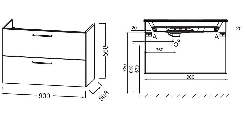 Тумба под раковину Jacob Delafon Odeon Rive Gauche EB2523-RX-S42 розовый