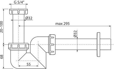 Сифон для раковины/биде AlcaPlast A45F-DN32