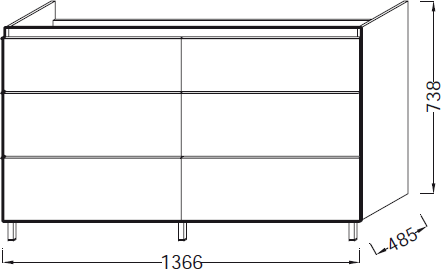 Тумба под раковину 135 см Jacob Delafon Odeon Up EB996-N18 белый