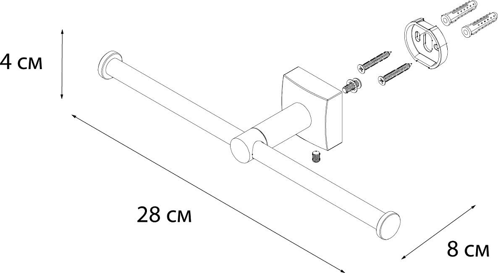 Держатель туалетной бумаги Fixsen Kvadro FX-61310D хром