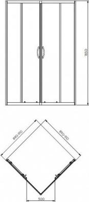 Душевой уголок Kolo Rekord PKDK90222003 стекло прозрачное