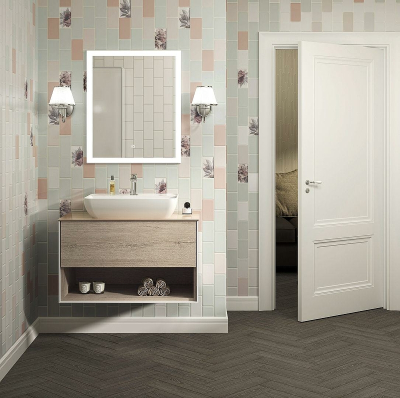 Тумба под раковину Kerama Marazzi Plaza Modern 80 PLB.M.80.1\OAK.O подвесная Белая глянцевая Дуб Орегон